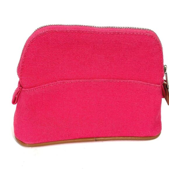 HERMES Bolide Pouch Mini 16 Makeup pouch Cosmetics Pouch Canvas pink - Picture 1 of 10